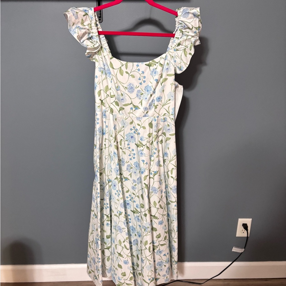 Hill House Blue and Green Midi Dress